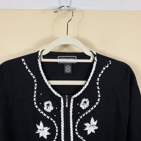 Terazzo Beaded Full Zip Sweater Size XL - Picture 2 of 9